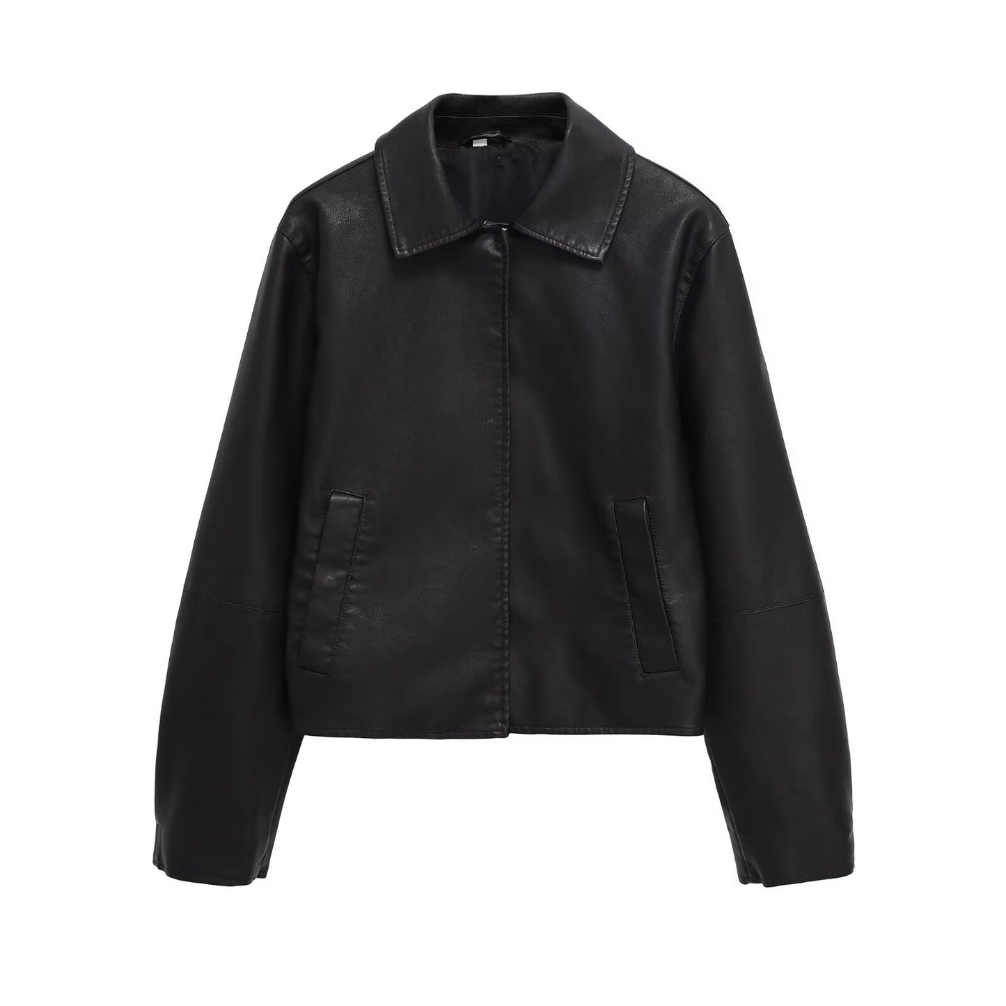 Women's autumn street imitation leather jacket