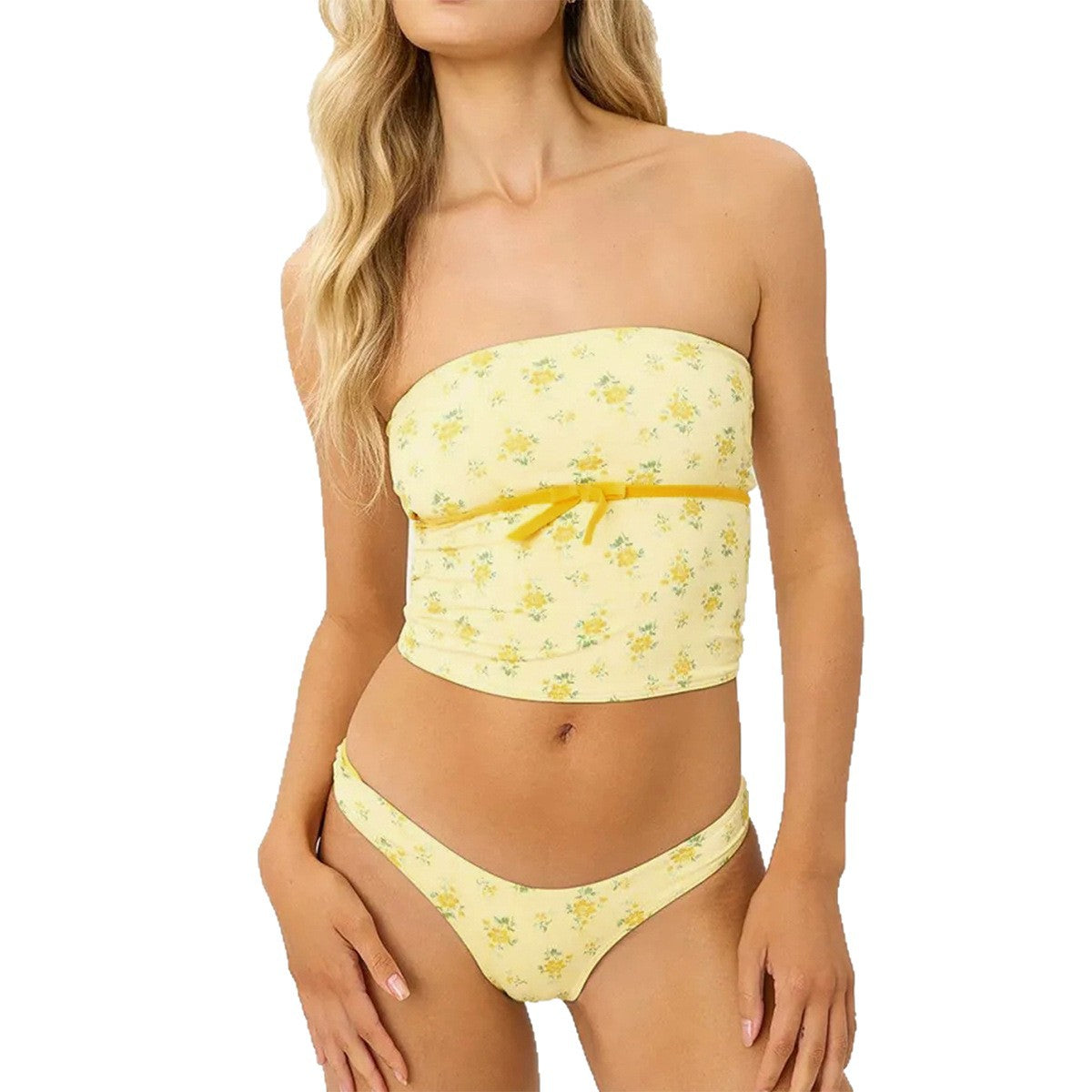 Floral Print Tube and Shorts Two-Piece Set for Women