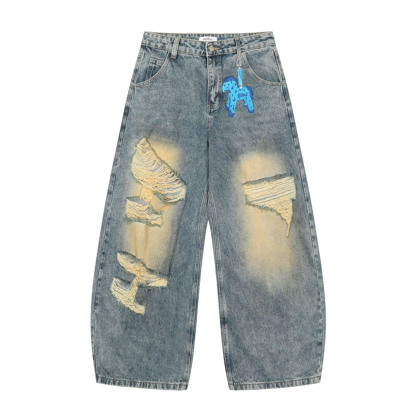 Retro cartoon zebra jeans