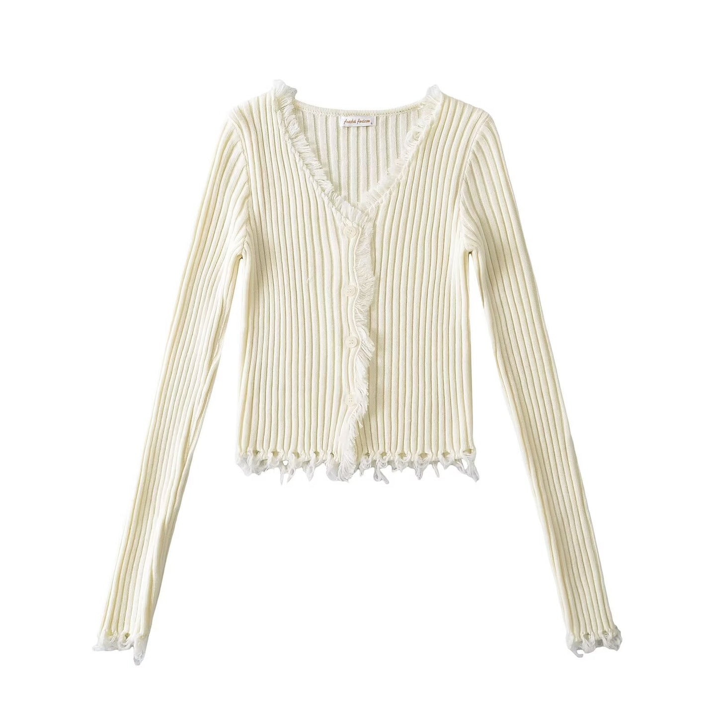 V-neck single breasted slim fit sweater