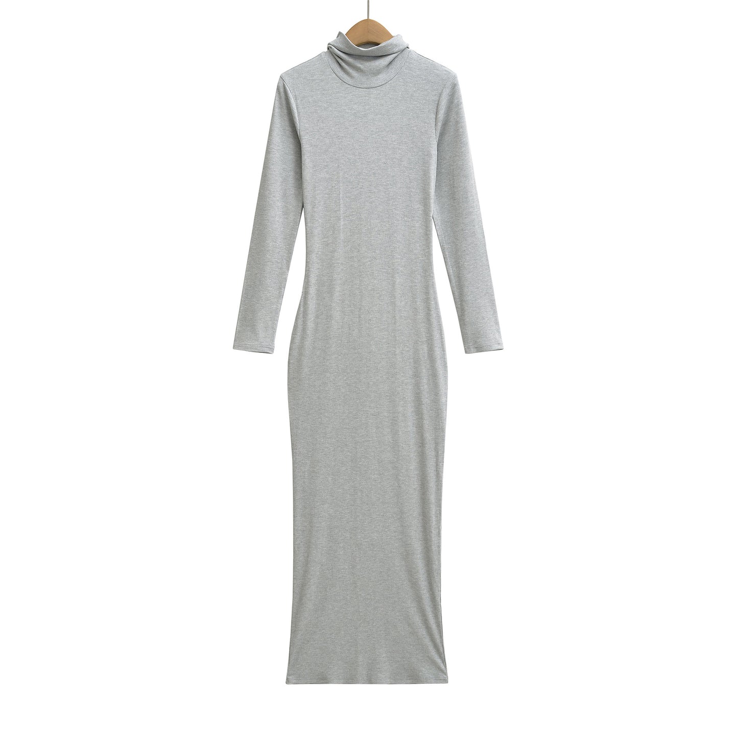 High neck long sleeved slim fit hip hugging skirt dress