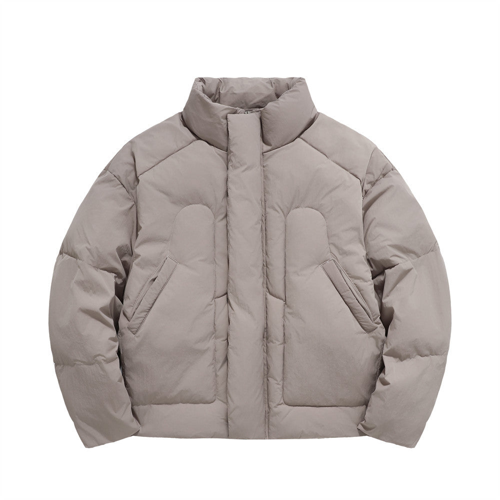 Thick semi high neck cotton jacket