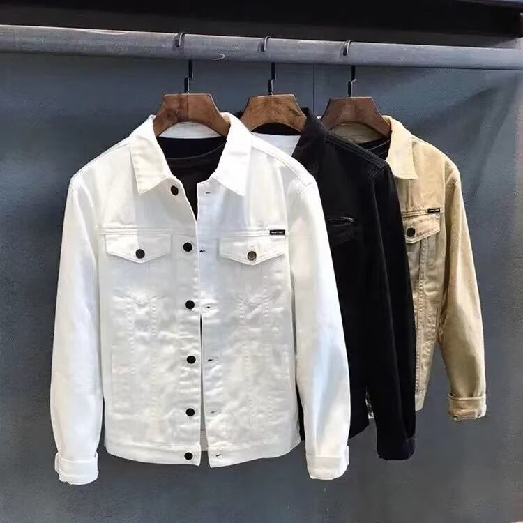 Style Versatile Jacket for Men, Casual Workwear Outerwear, Trendy Streetwear Denim Jacket for Men