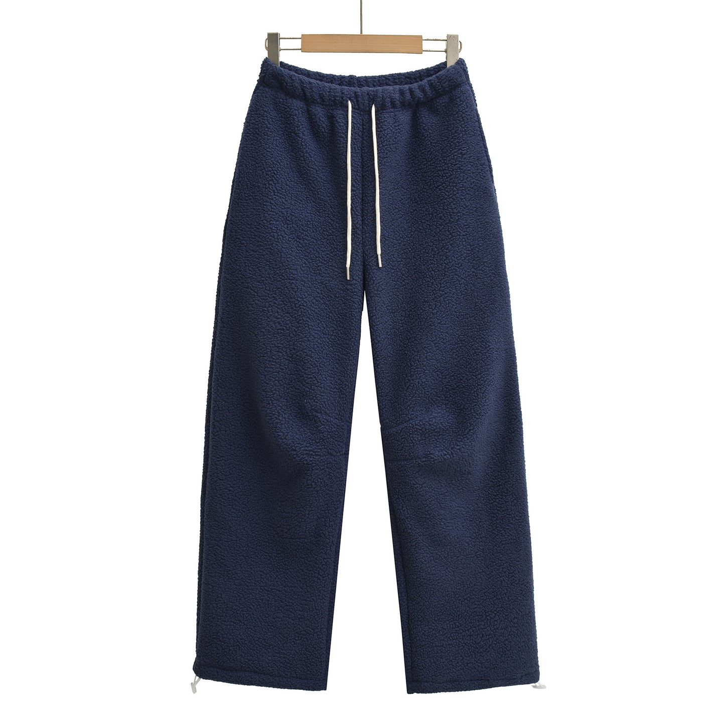 Drawstring elastic waist straight leg casual pants