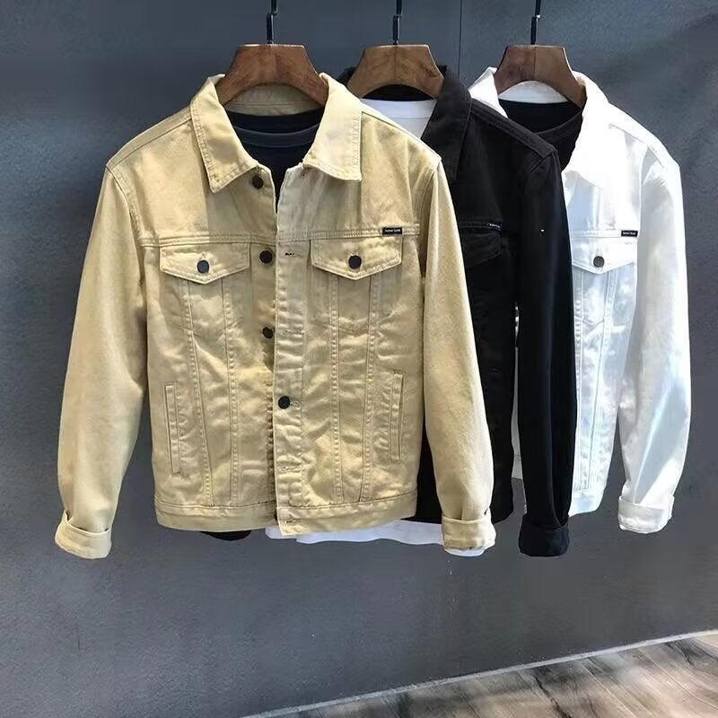 Style Versatile Jacket for Men, Casual Workwear Outerwear, Trendy Streetwear Denim Jacket for Men