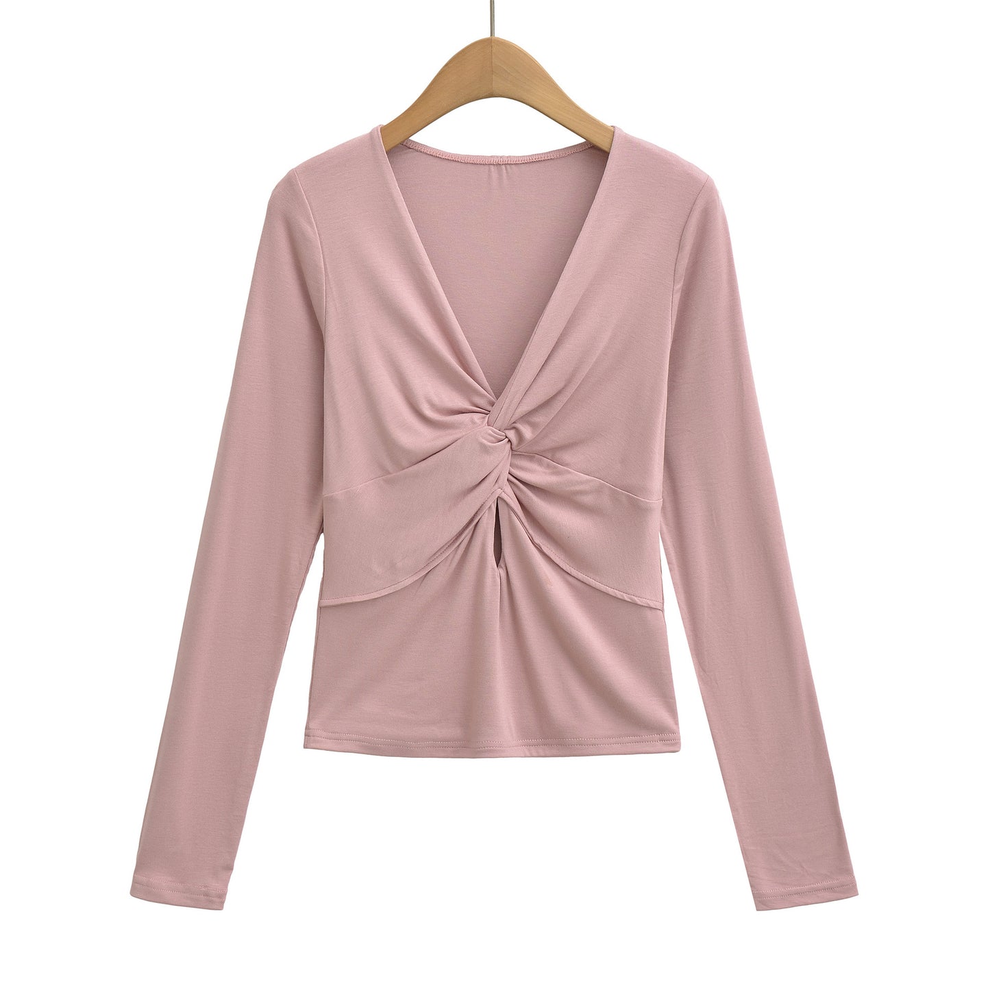 Cross V-neck slim fit long sleeved T-shirt