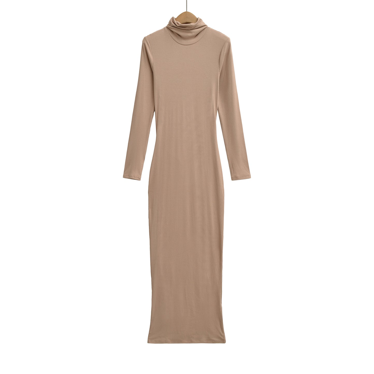 High neck long sleeved slim fit hip hugging skirt dress
