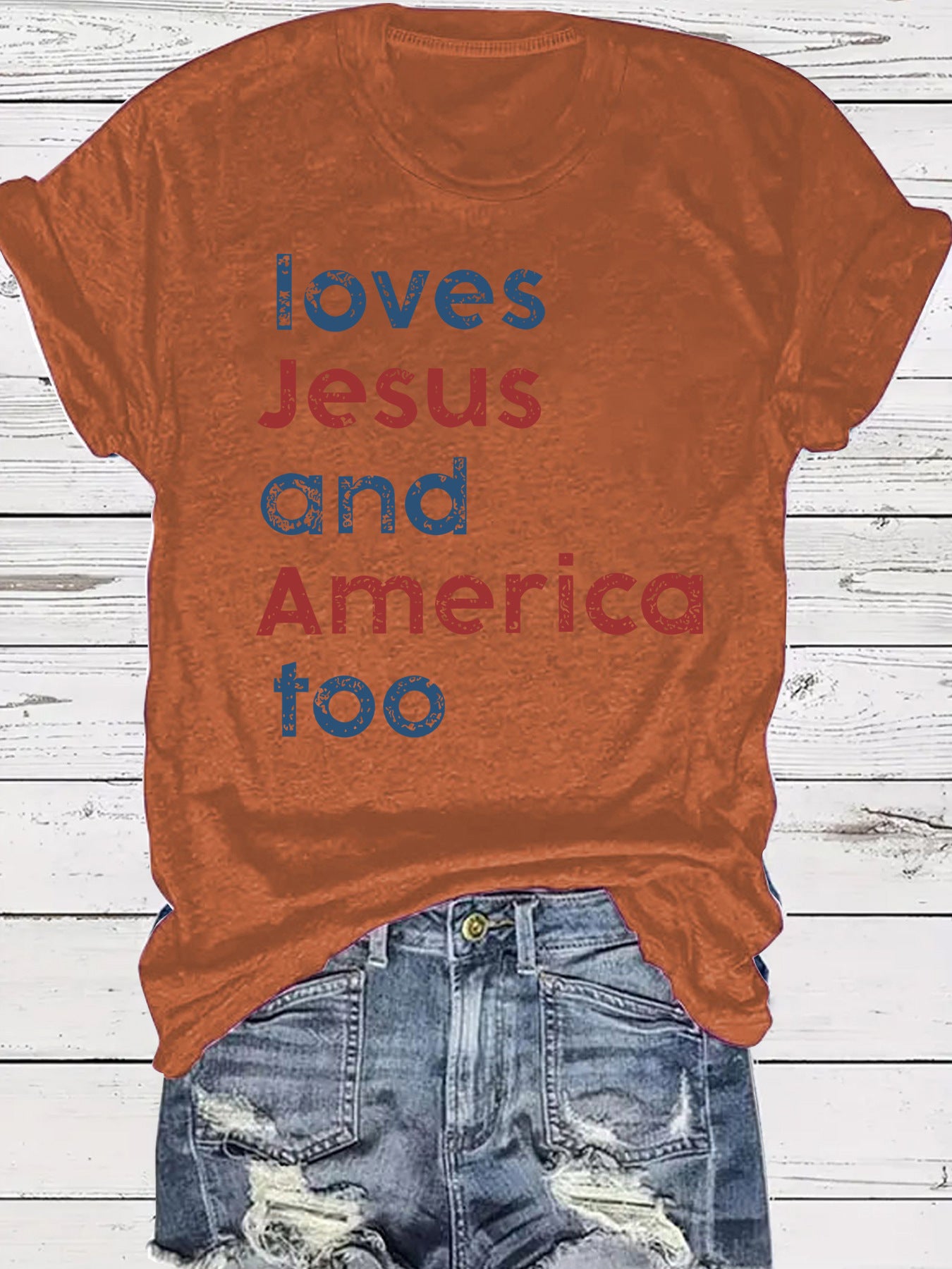 Easter pattern round neck short sleeved shirt