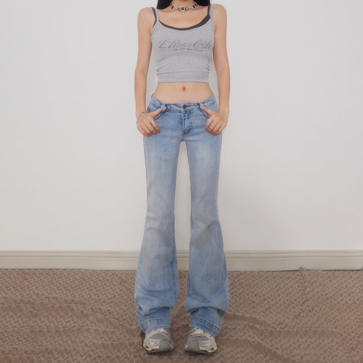 Women's Low Waist Slimming Fitted Trumpet Pants Casual Trousers