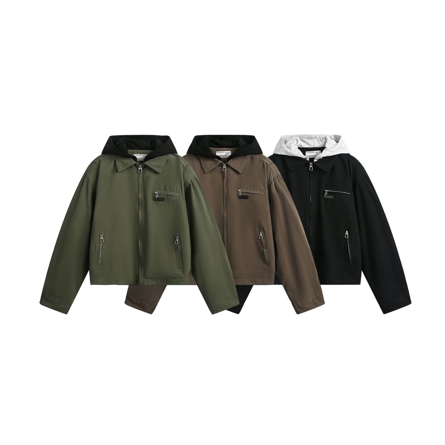 Vintage hooded jacket short jacket for men and women