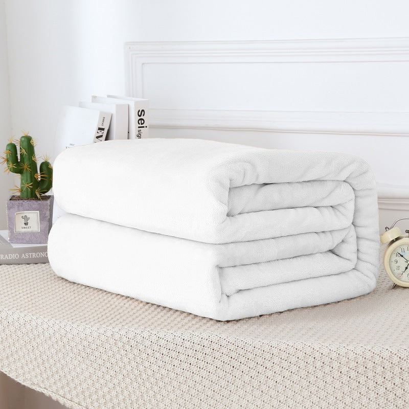 Thick blanket, solid color blanket, single-layer nap, coral fleece blanket, winter flannel blanket