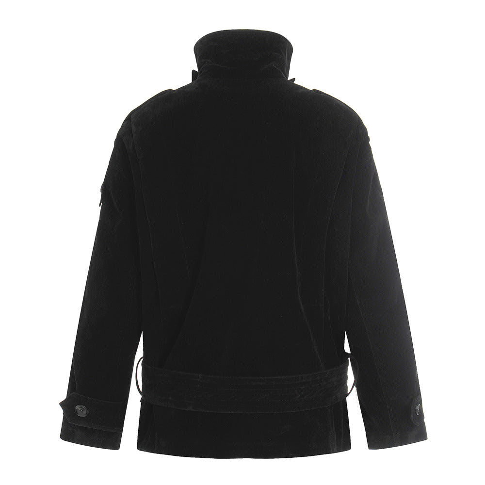 Style Men's Long Hooded Down Jacket, Patchwork Design, Loose Fit, Outerwear Coat