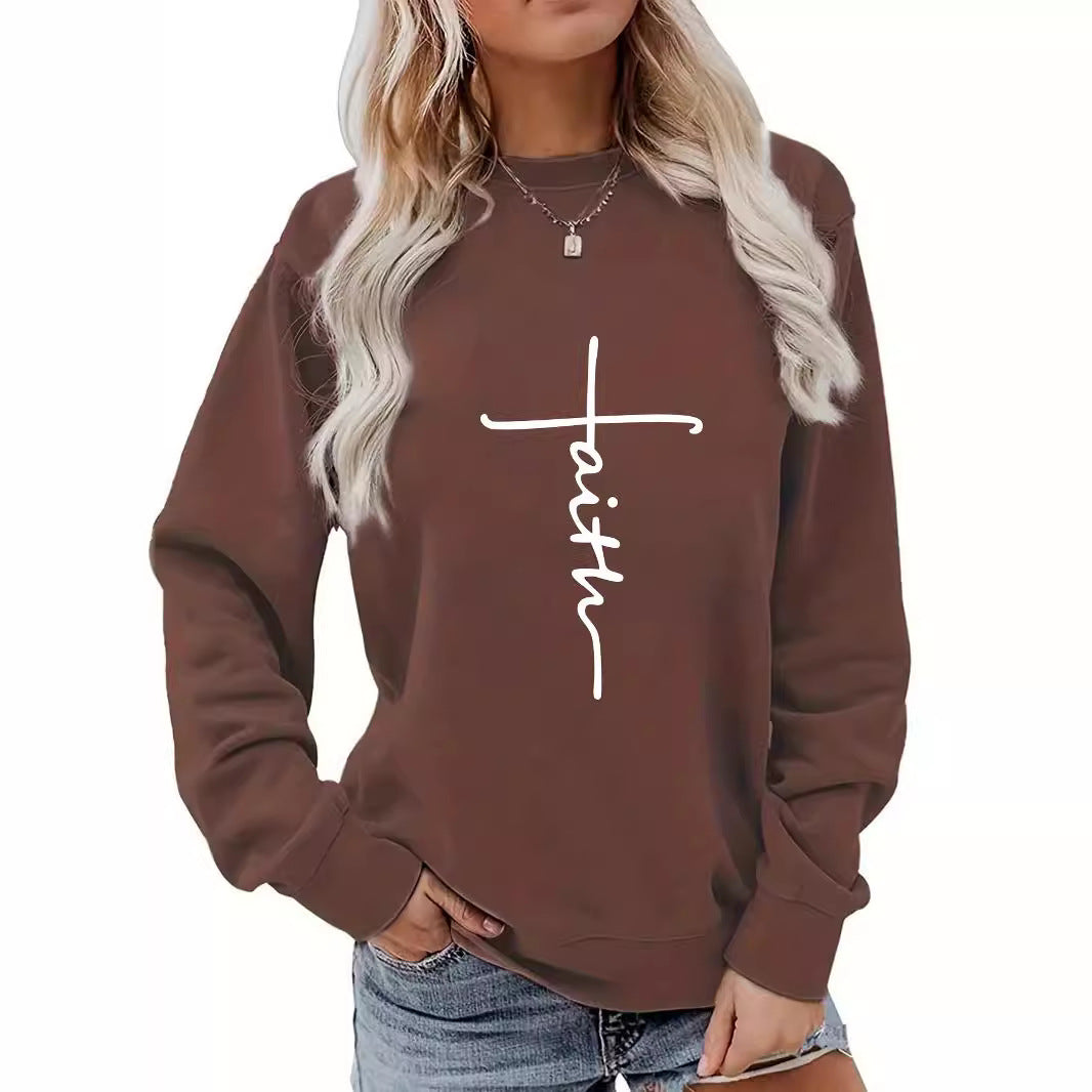Round neck Easter printed hoodie