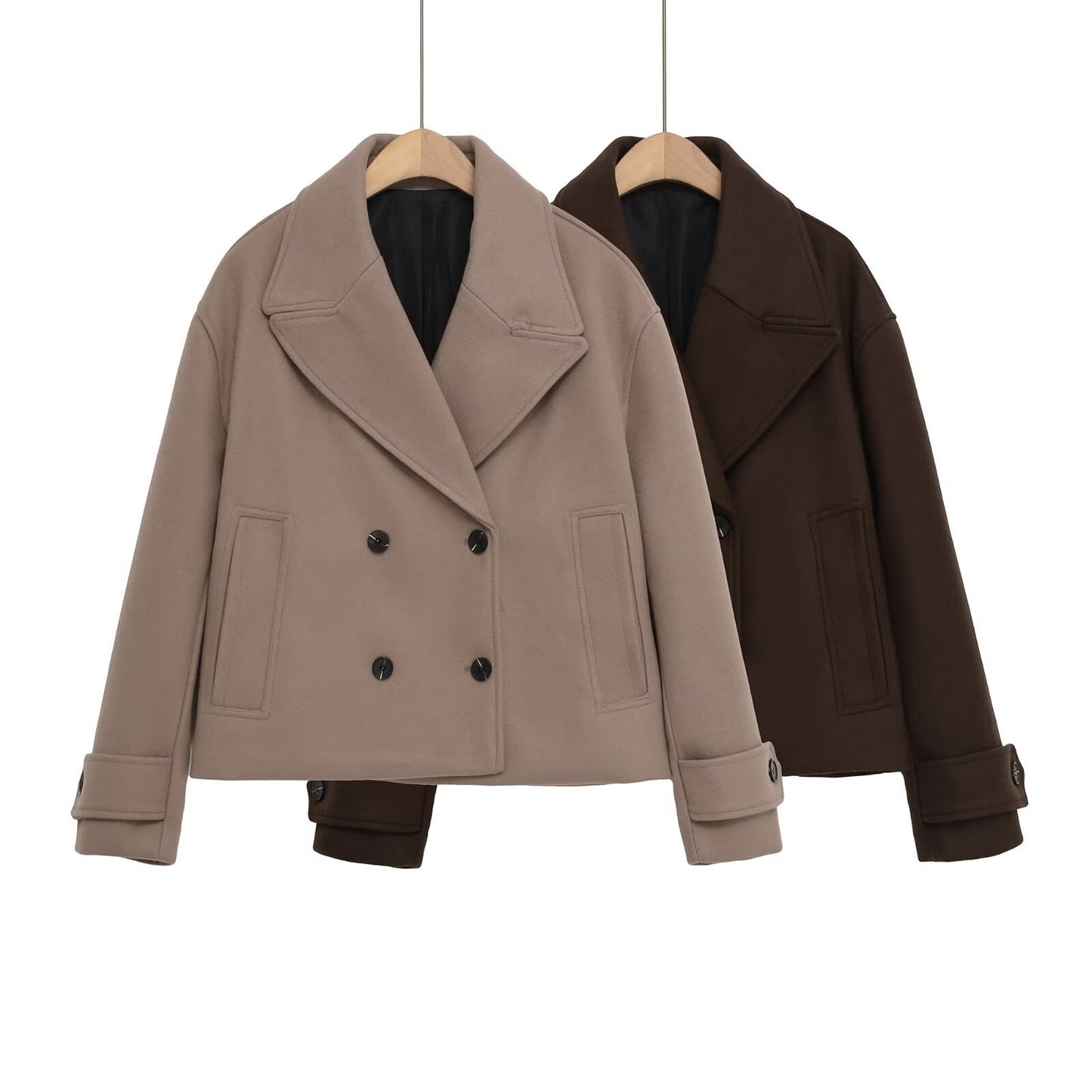 Commuting style double breasted jacket for women