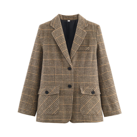 Commuter Thousand Bird plaid suit jacket