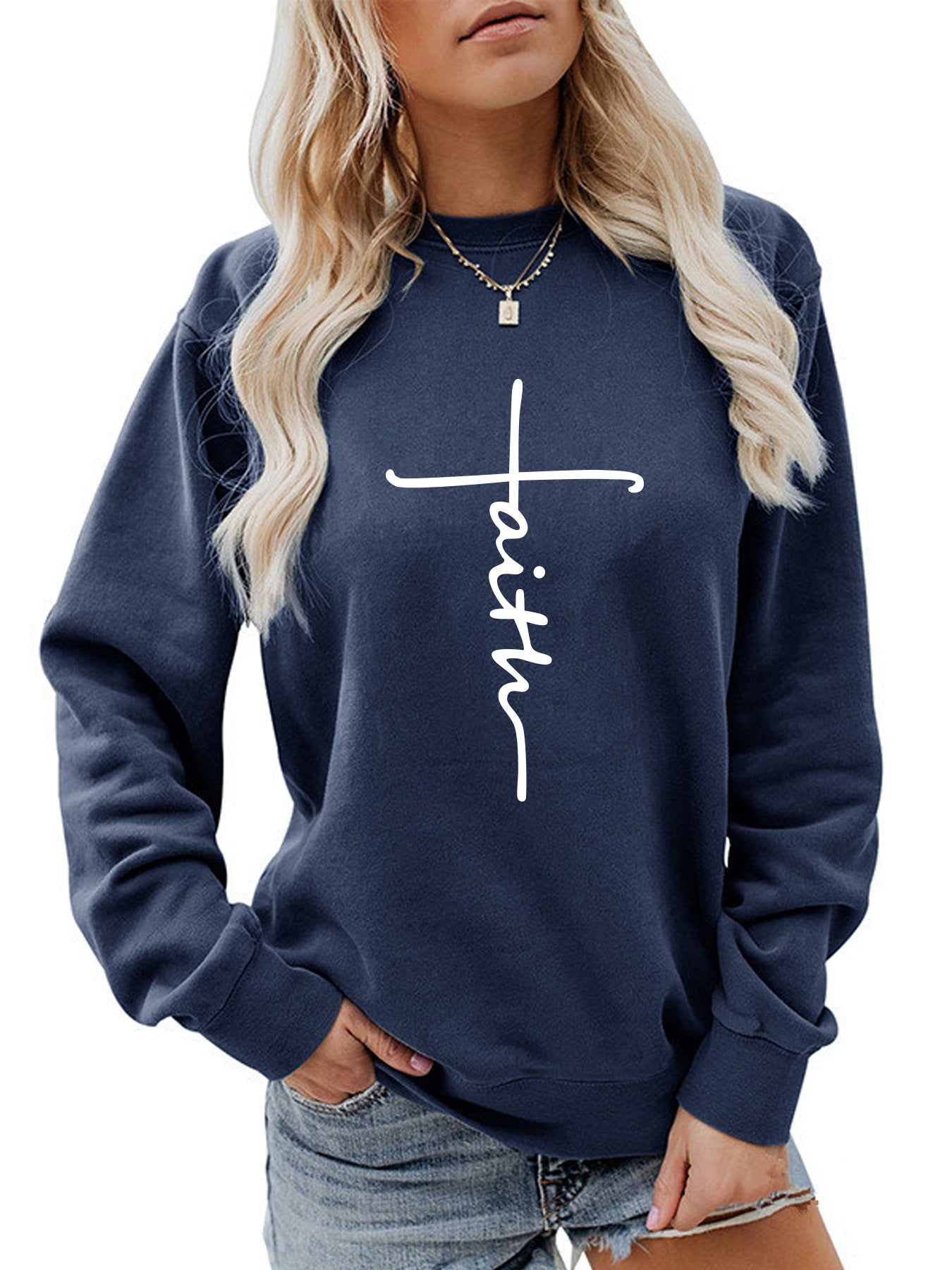 Round neck Easter printed hoodie
