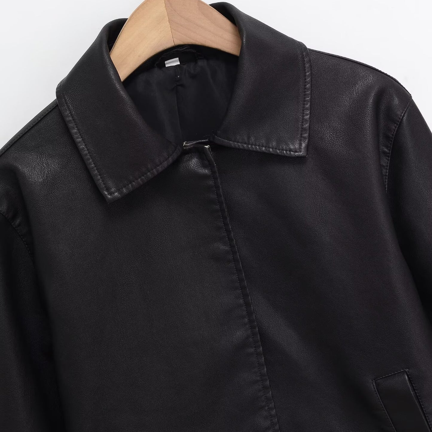 Women's autumn street imitation leather jacket