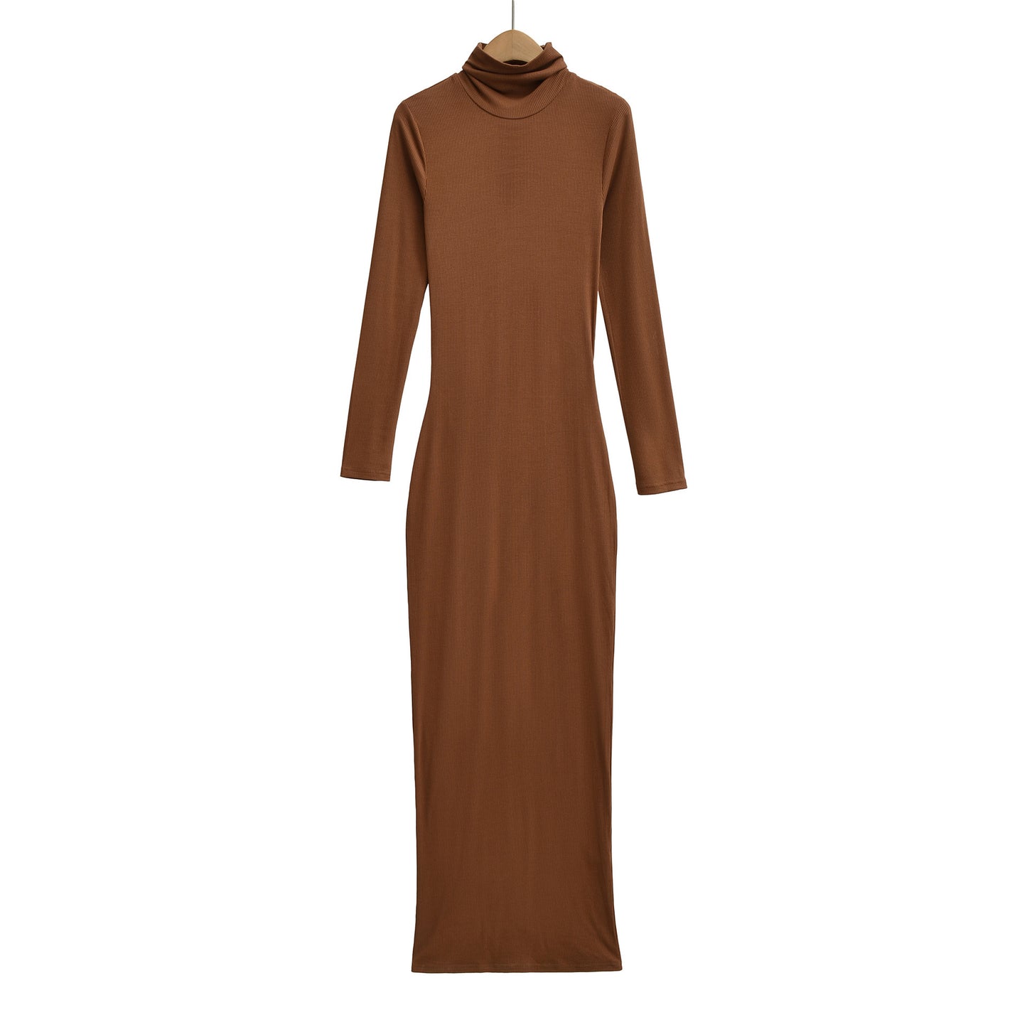 High neck long sleeved slim fit hip hugging skirt dress