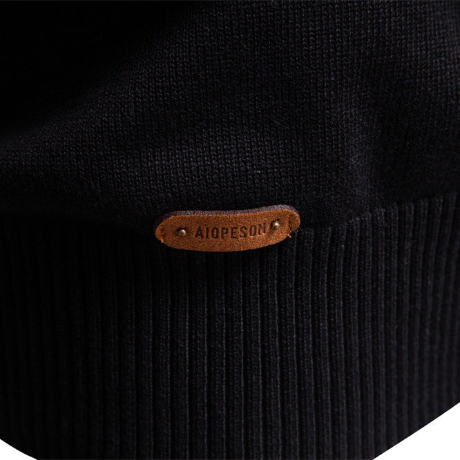 Stand up collar half zipper men's sweater