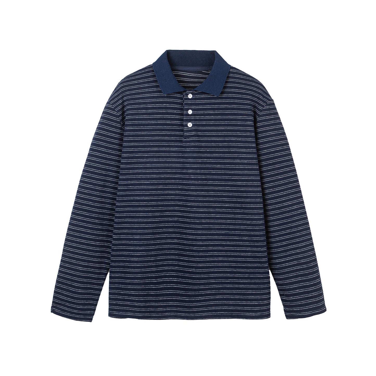Long Sleeve Polo Shirt Unisex Relaxed Loose Fit Turn-down Collar Base
