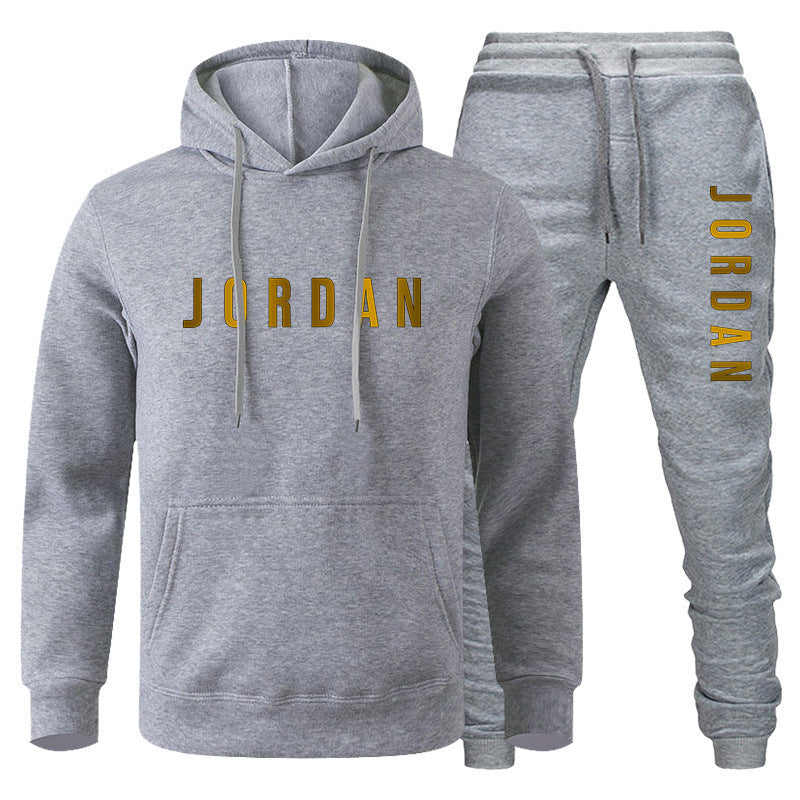 Sweatshirt set for autumn and winter men's casual sports hoodie set