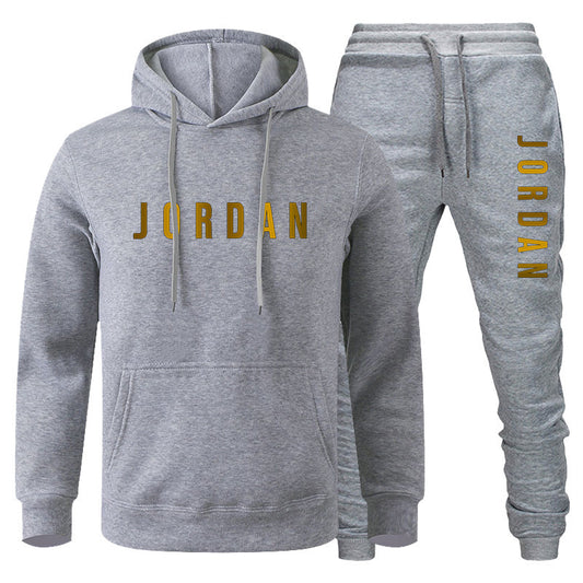 Sweatshirt set for autumn and winter men's casual sports hoodie set