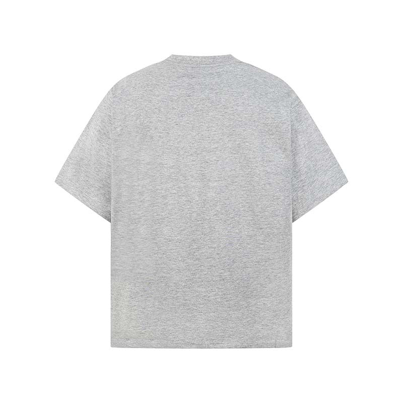 Cross Embroidered Round Neck Short Sleeve T-shirt