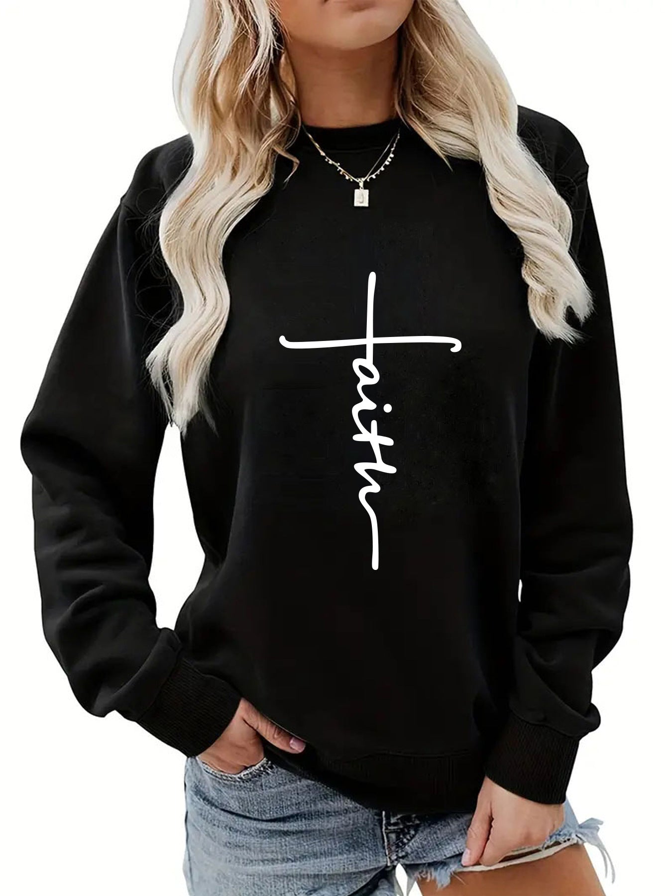 Round neck Easter printed hoodie