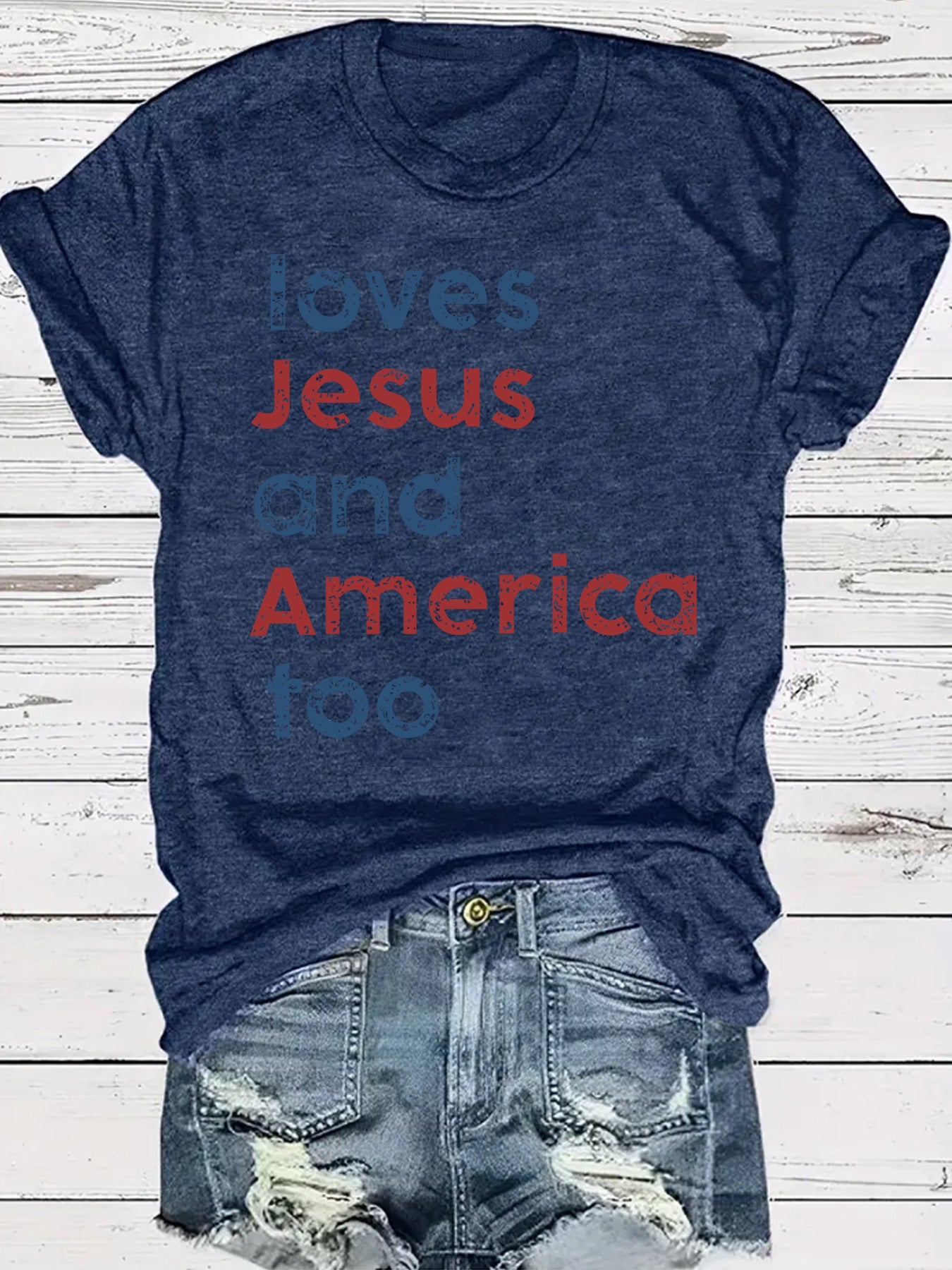 Easter pattern round neck short sleeved shirt