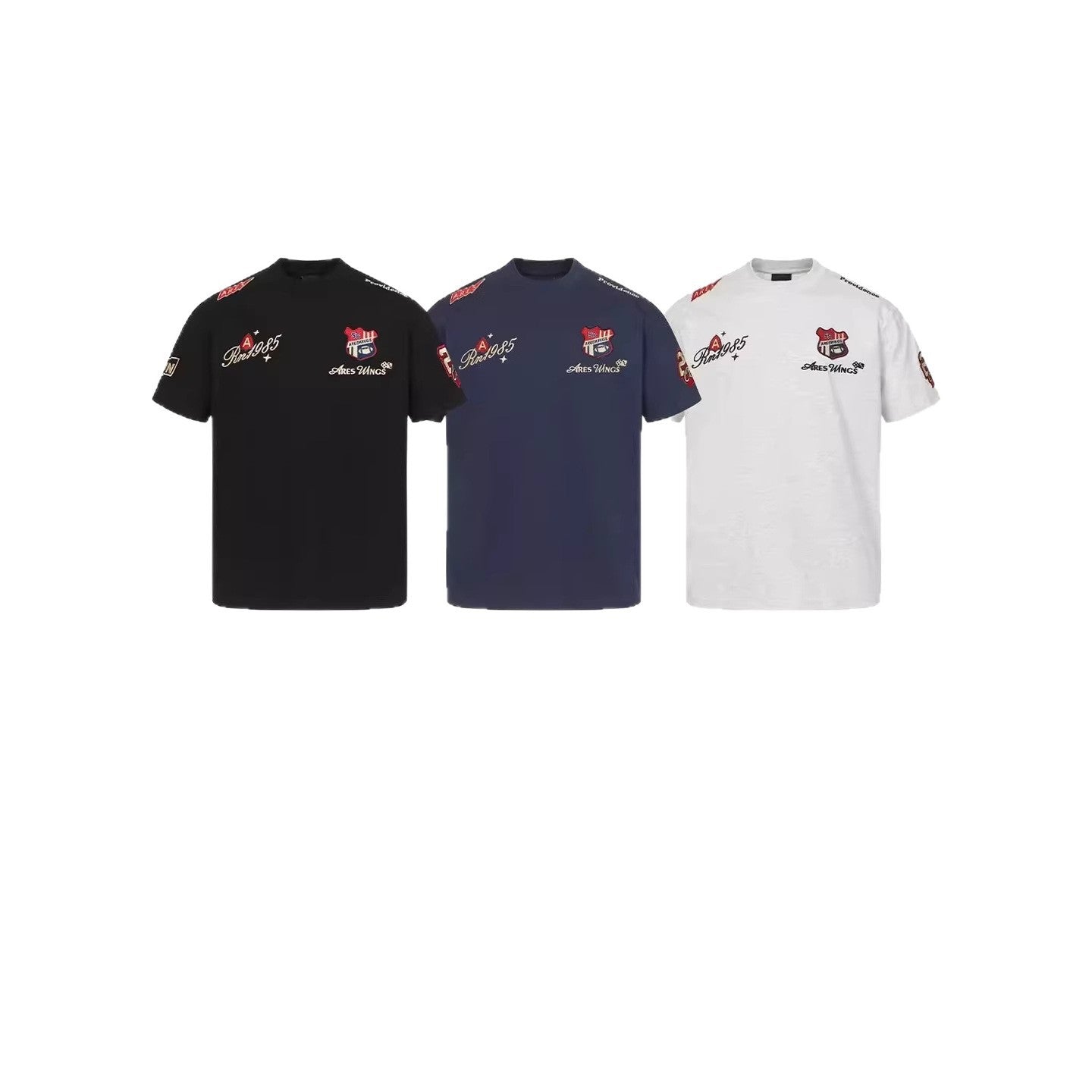 Embroidered Badge Short Sleeve Men's T-Shirt