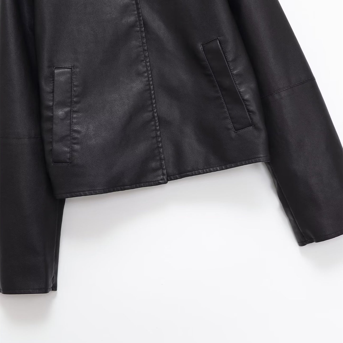 Women's autumn street imitation leather jacket