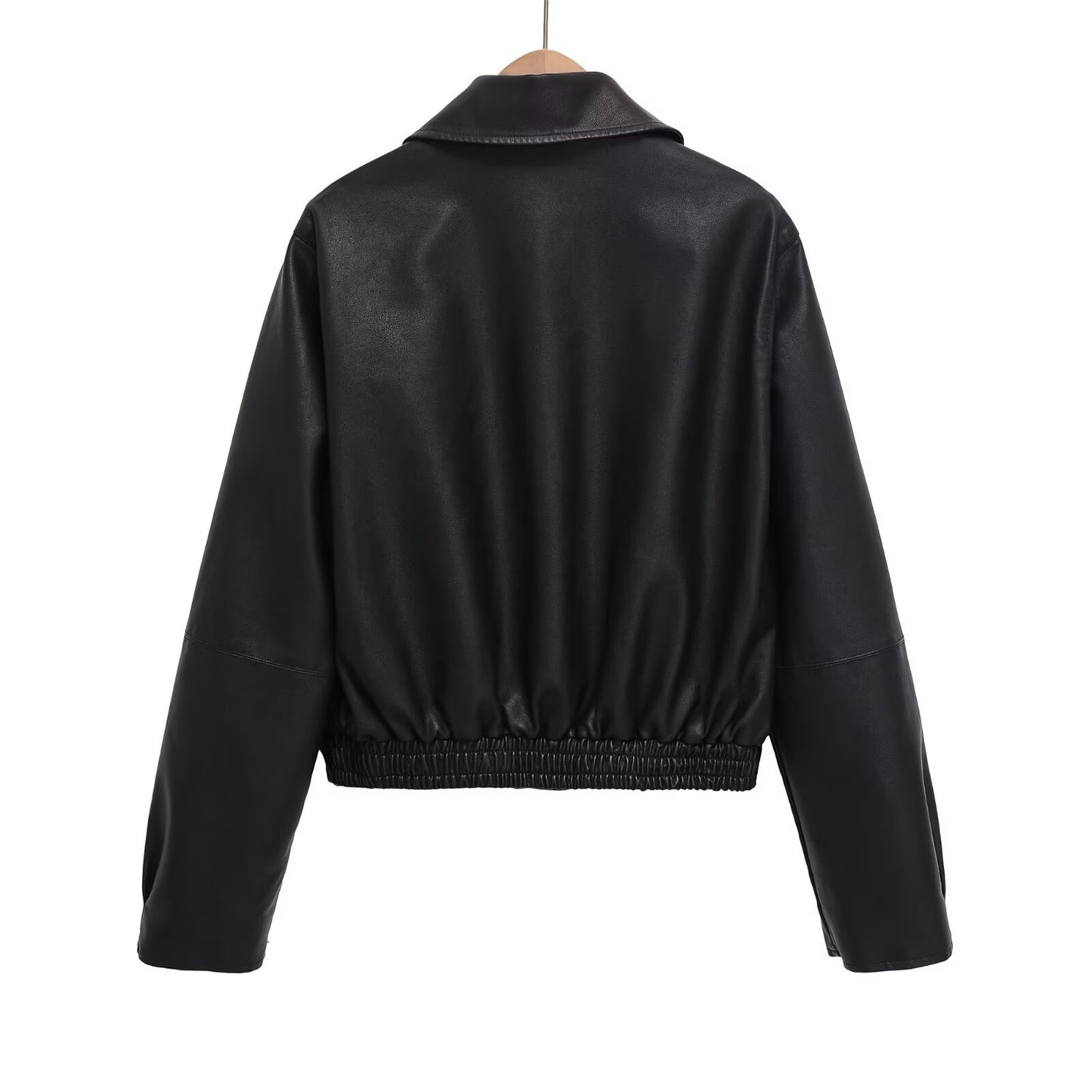 Women's autumn street imitation leather jacket