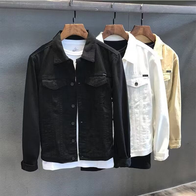 Style Versatile Jacket for Men, Casual Workwear Outerwear, Trendy Streetwear Denim Jacket for Men