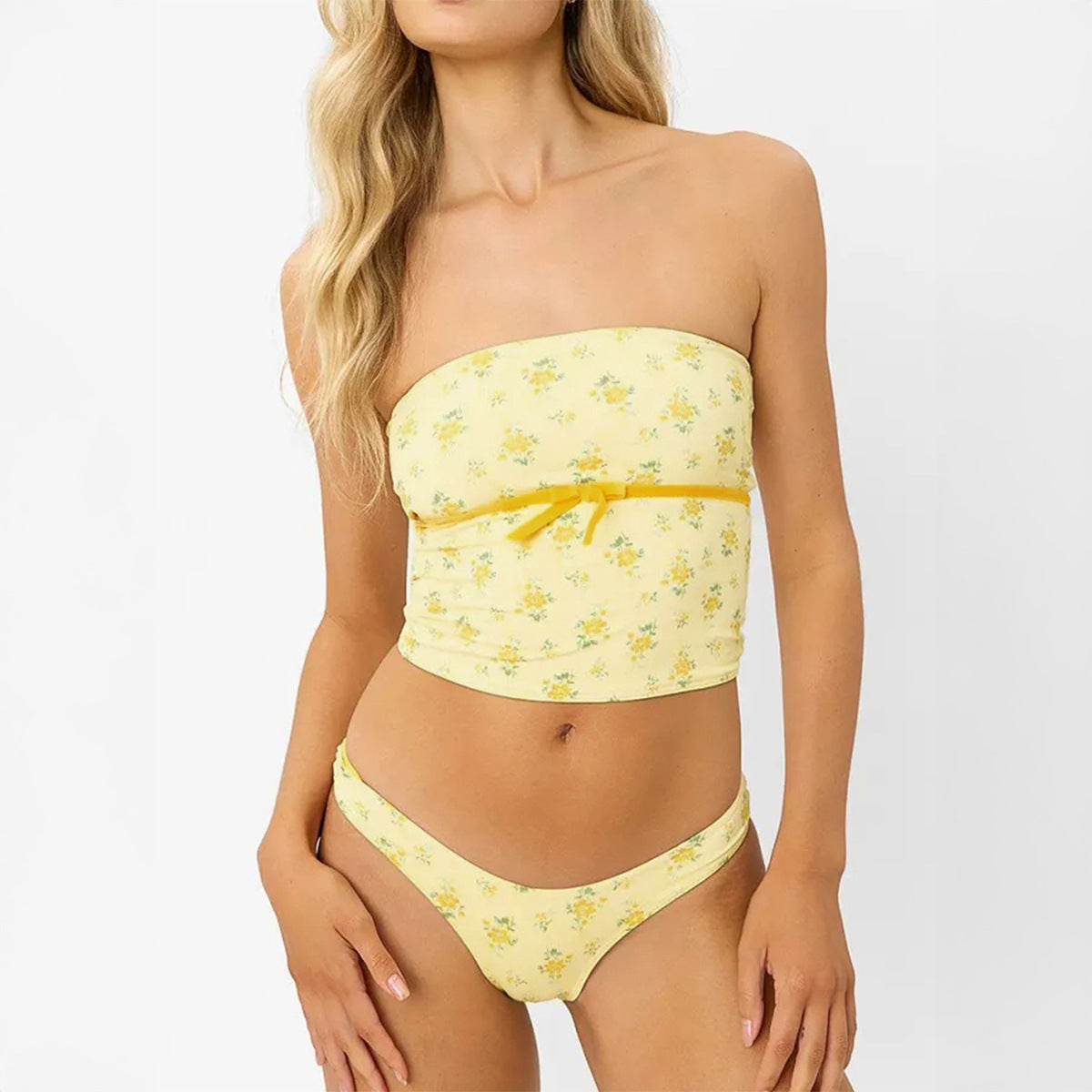 Floral Print Tube and Shorts Two-Piece Set for Women