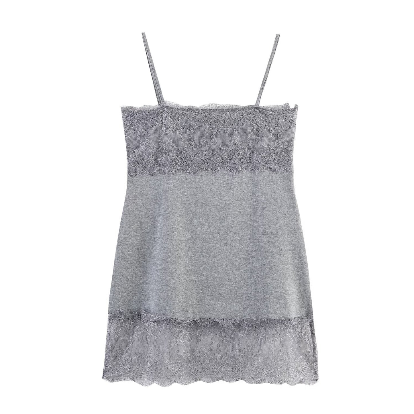 Minimalist Lace Short Mini Strap Dress for Women