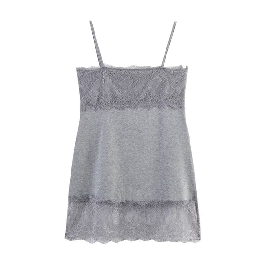 Minimalist Lace Short Mini Strap Dress for Women