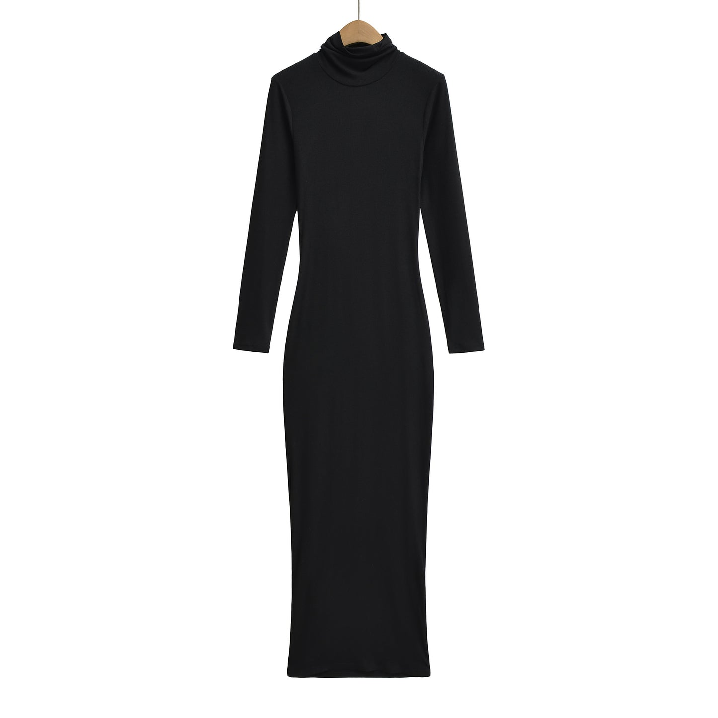 High neck long sleeved slim fit hip hugging skirt dress