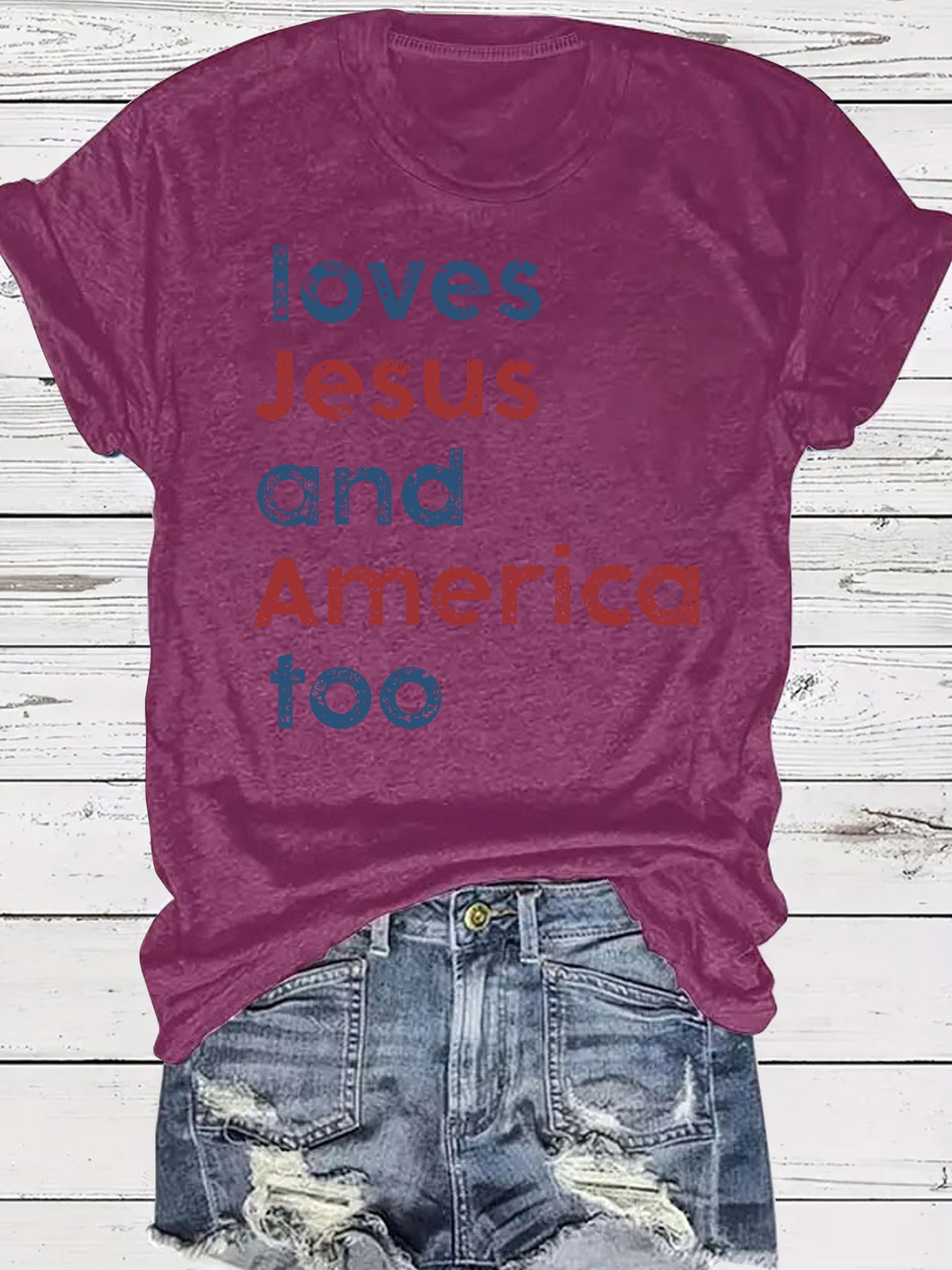 Easter pattern round neck short sleeved shirt