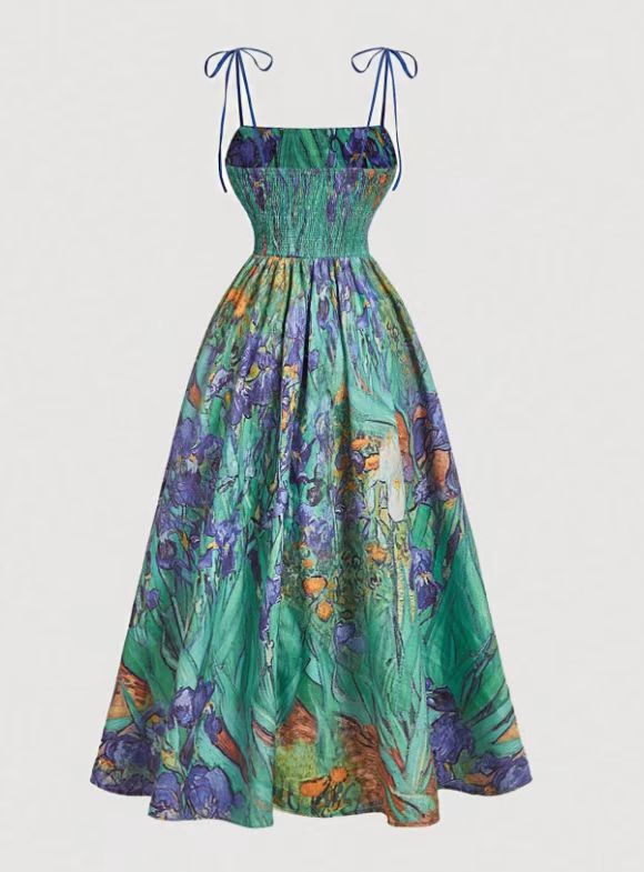 Elegant French Vintage Floral Print Slim Fit Strapless Dress for Women