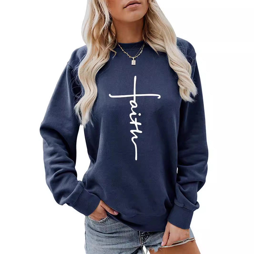 Round neck Easter printed hoodie