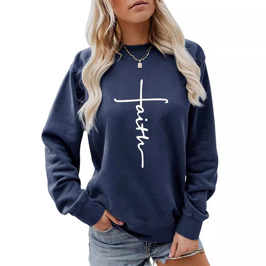 Round neck Easter printed hoodie