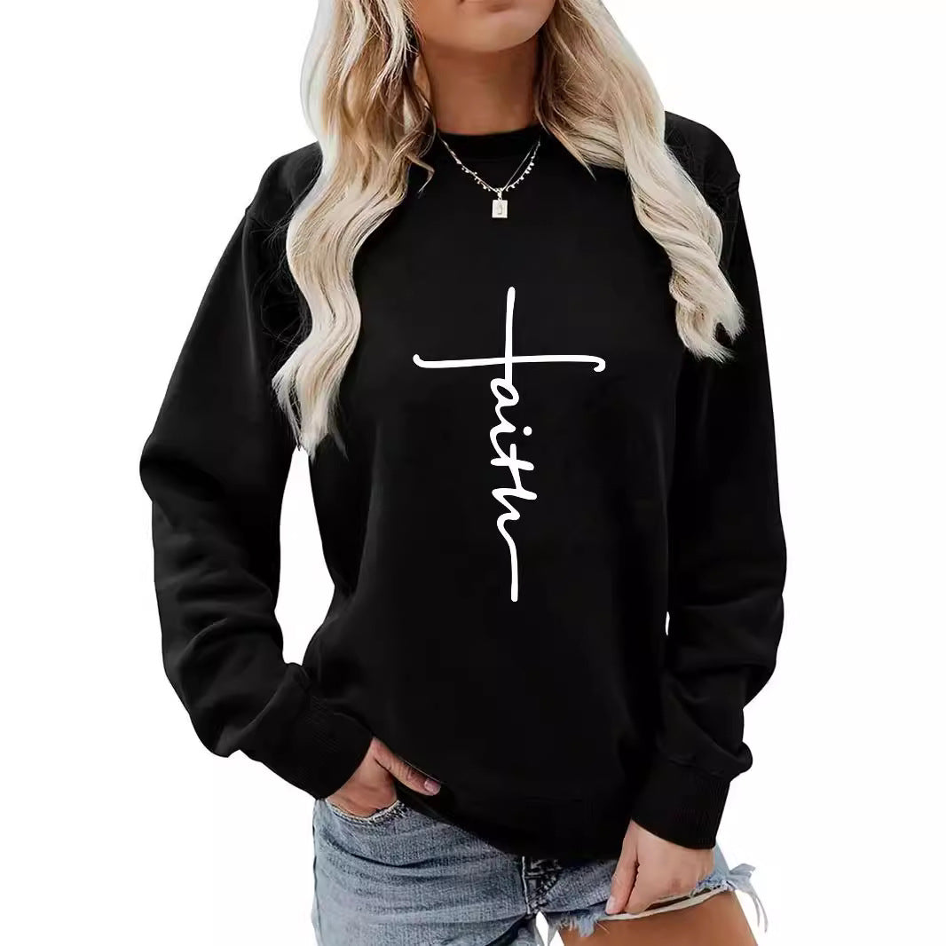 Round neck Easter printed hoodie