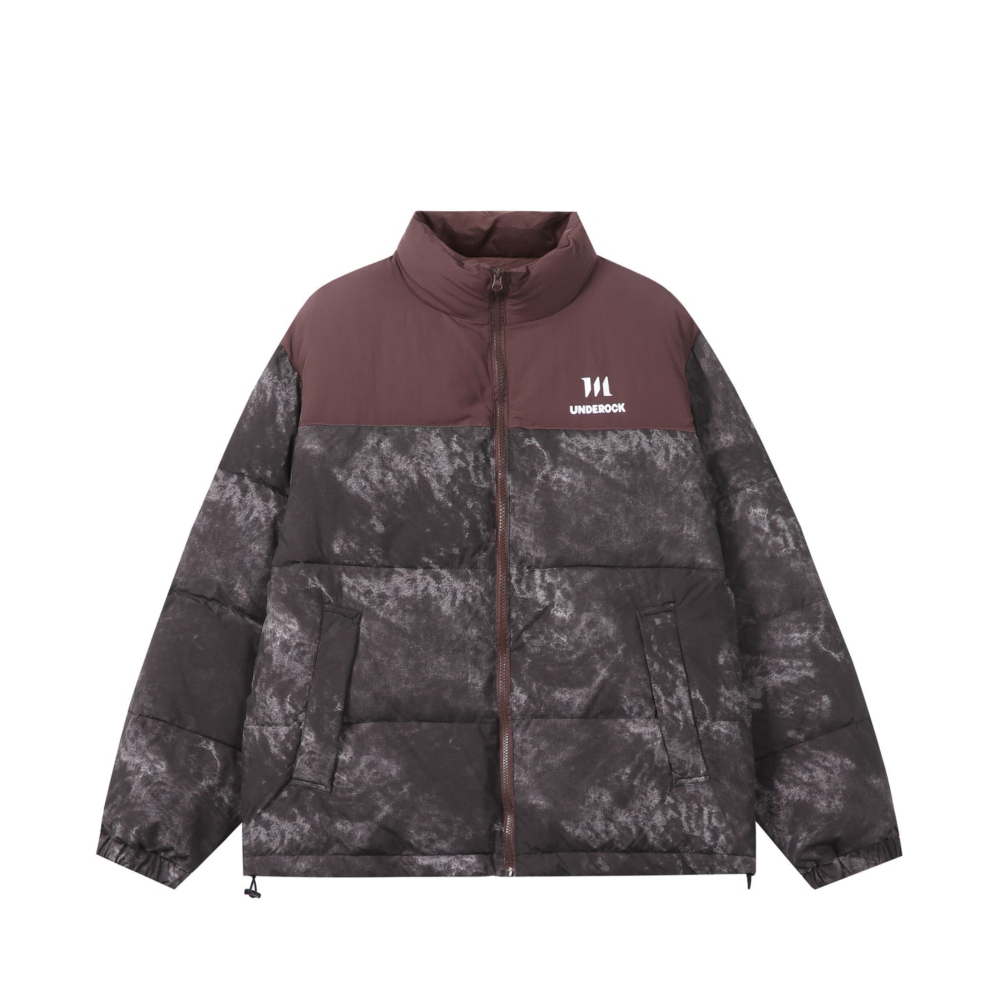 Men's Thick Camouflage Color-Block Stand-Up Collar Cotton Coat Warm Bread Jacket