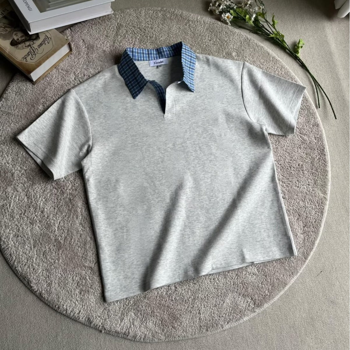 Style Color-block Short Sleeve Polo Shirt for Men