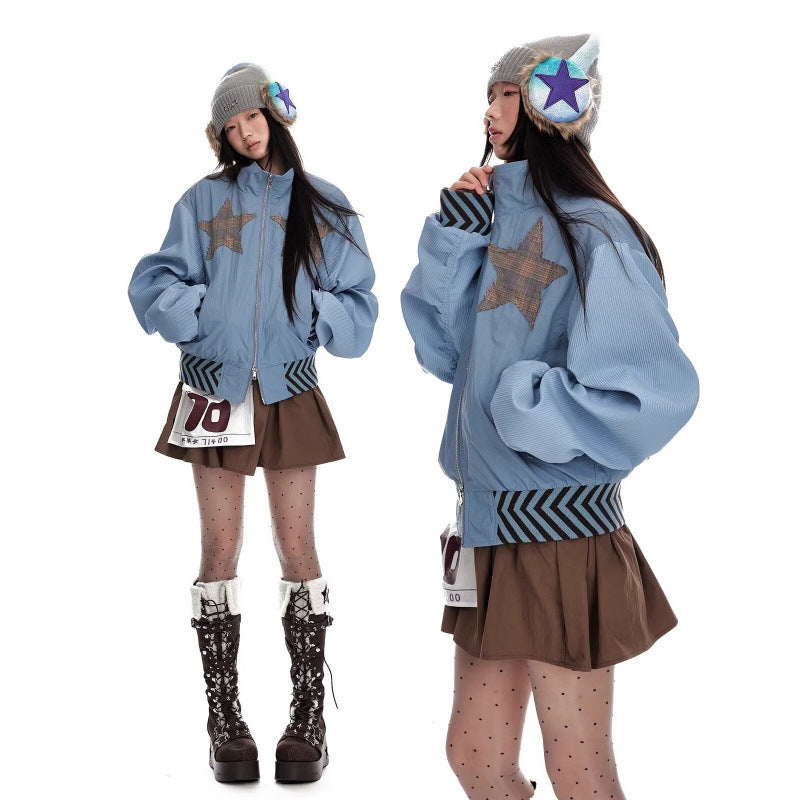 Retro Casual Jacket, Unisex Loose Couple's Workwear Coat, Trendy Youth Casual Outerwear