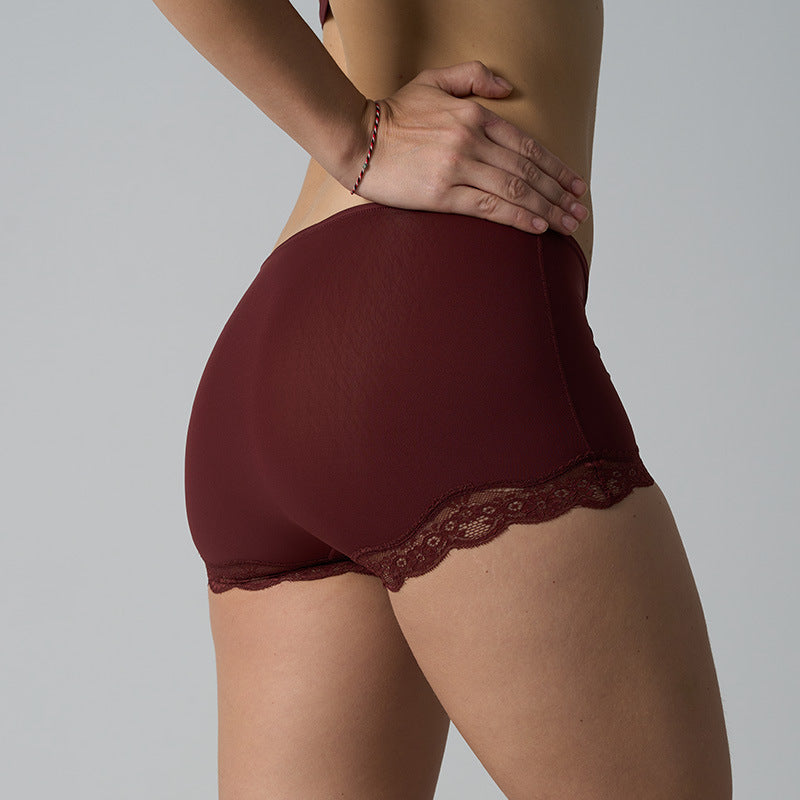 Lace Boy Short High Elastic Breathable Comfortable Skin-friendly