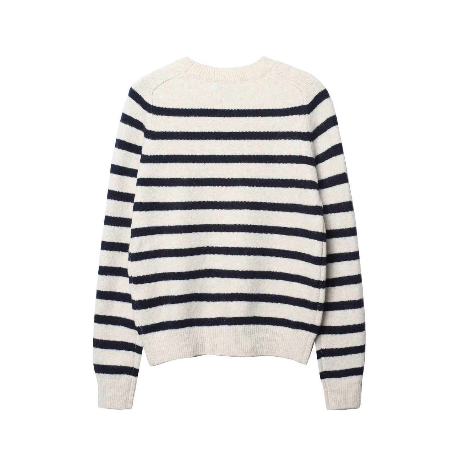 Minimally striped knitted sweater for women's clothing