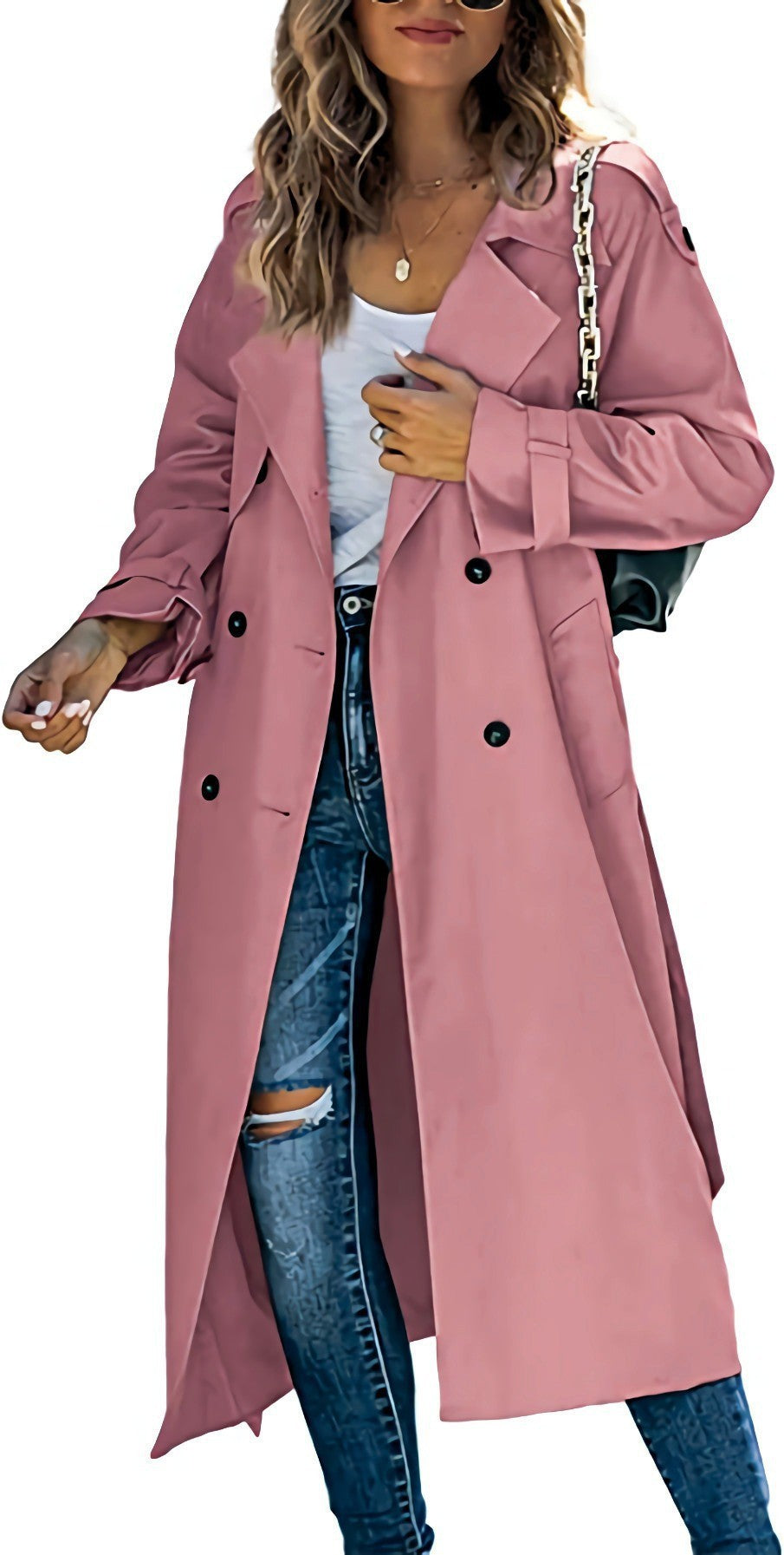 Women's Autumn/Winter Trench CoatOuterwear Long Sleeve Double-Breasted Notch Lapel Straight Fit Wool Blend Casual Wear