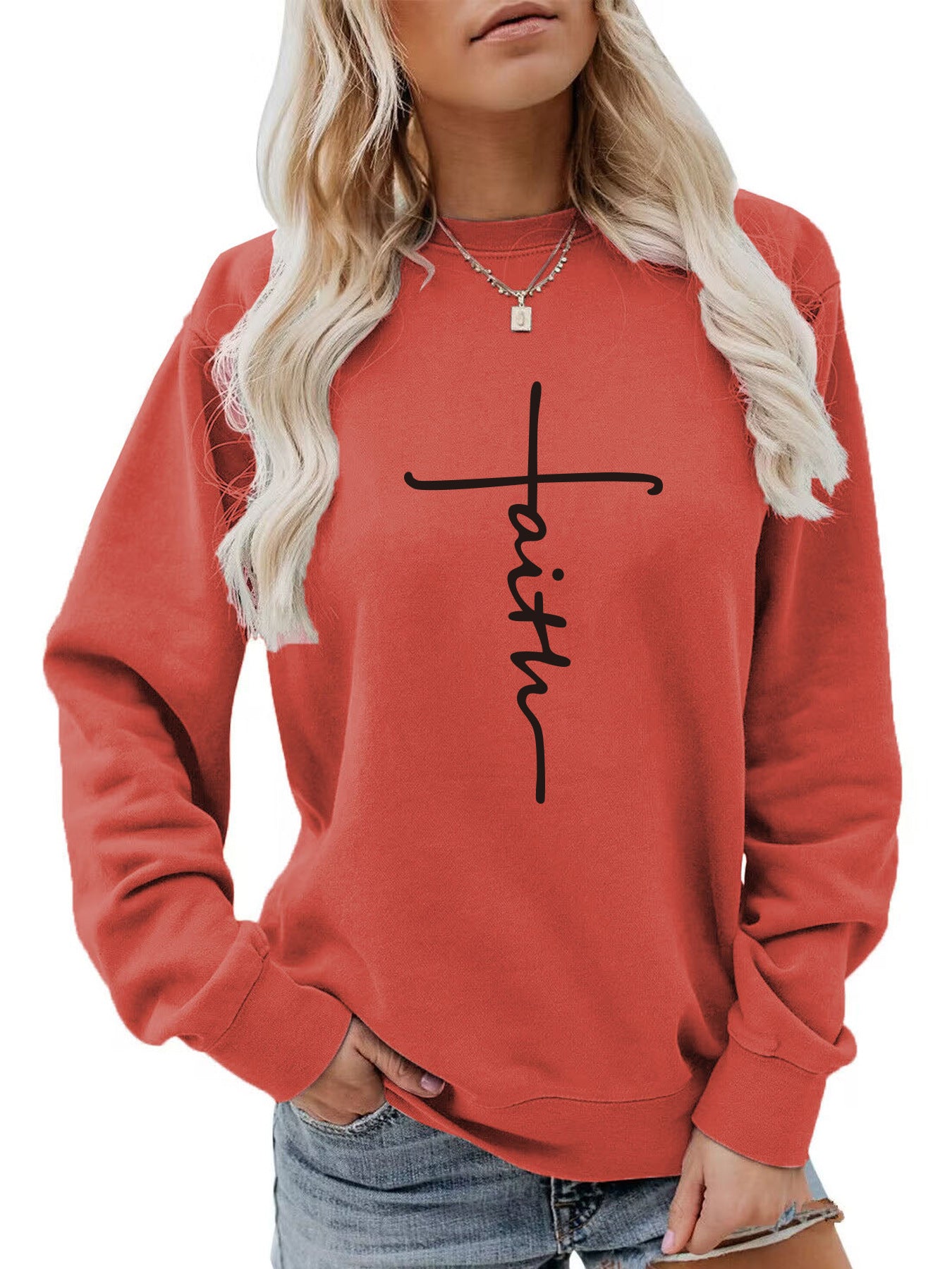 Round neck Easter printed hoodie