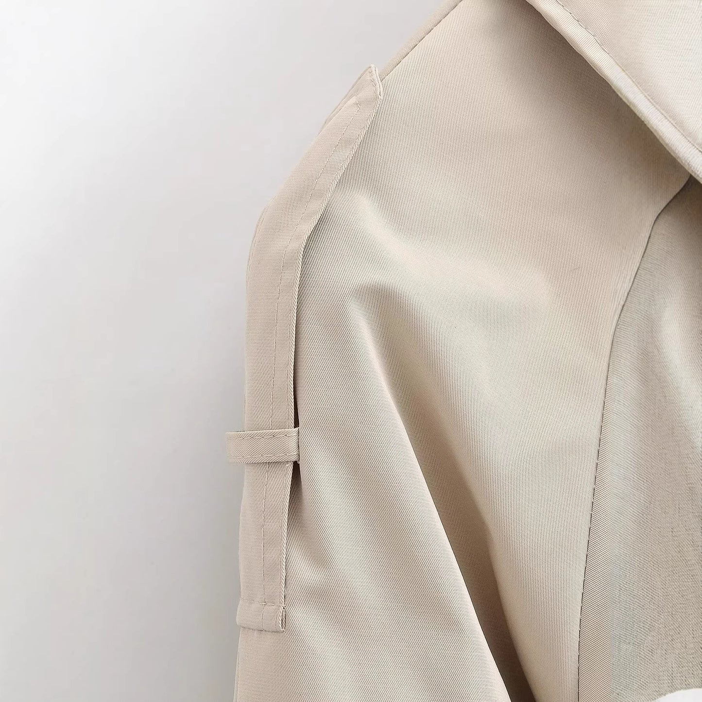 Long Sleeve Versatile Short Double-Breasted Trench Coat for Women